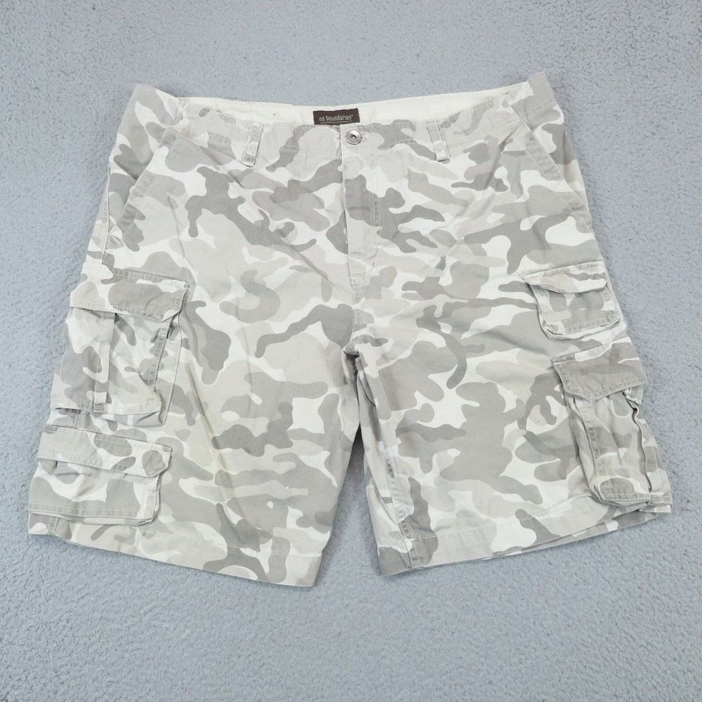 No Boundaries Mens 46 Cargo Shorts Camo Gray Y2K Baggy Skater Military NM15307CB